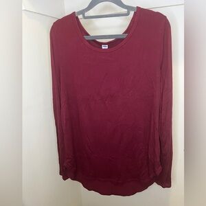 Old Navy Maroon Long Sleeve Top